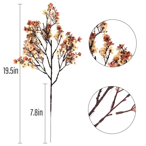5 Pcs Beige Brown Babys Breath Artificial Flowers for Home Decor