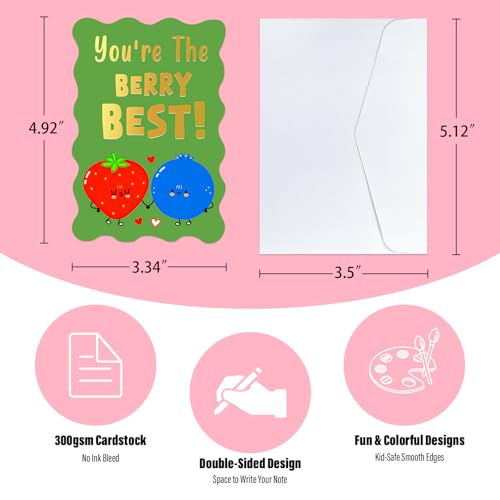 36-Pack Funny Valentine's Day Cards for Kids with Envelopes