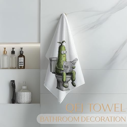 Funny Pickle Hand Towels for Bathroom | 16x24 Inch Decorative Towels