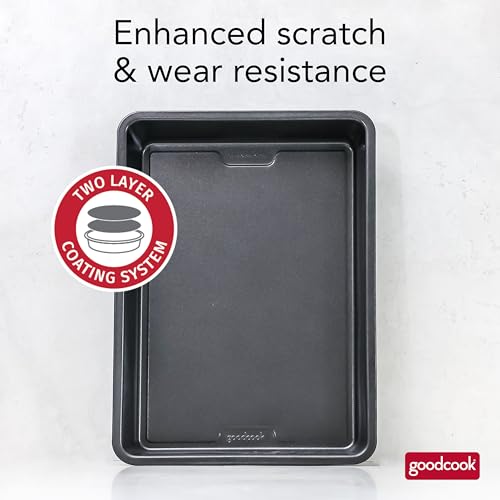 GoodCook PRO Nonstick Oblong Baking Pan, 9x13-Inch, Gray
