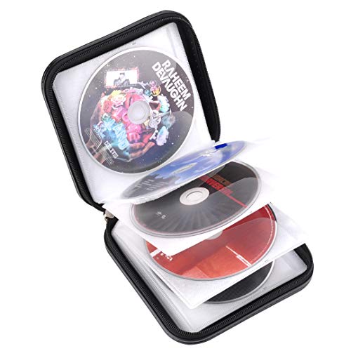 Portable CD DVD Wallet Case Holder - 32 Capacity Black