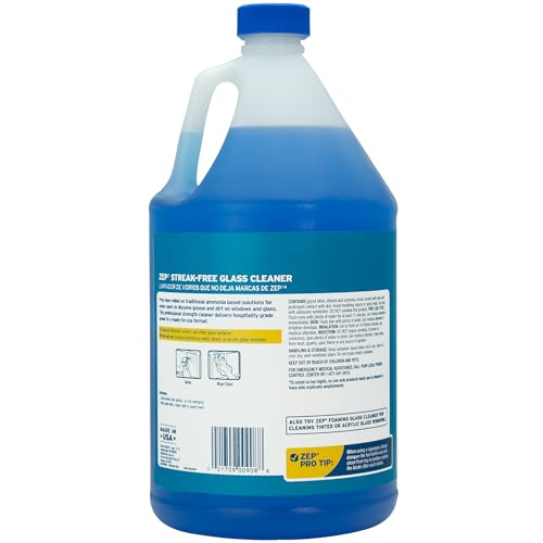 Zep Streak-Free Glass Cleaner, 1 Gallon Bottle, Professional Grade (Pack of 2)
