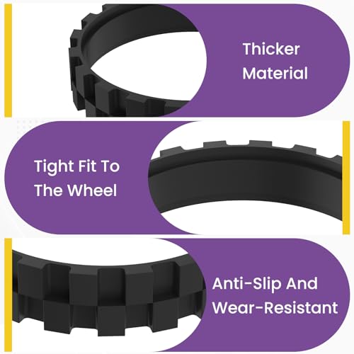 4 Pack Replacement Tires for Roomba Robot Vacuum - 2.56" Diameter