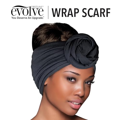 Evolve Black Wrap Scarf - Lightweight Anti-Frizz Hair & Fashion Accessory