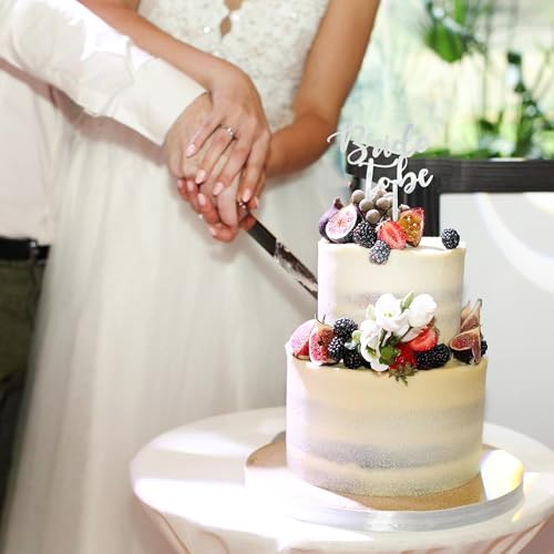 Silver Acrylic Bride to Be Cake Topper - Elegant Bridal Shower Decoration