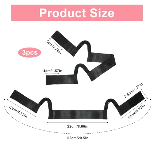 HJZHII 3-Pack C-Shaped Ear Cut Out Wig Bands for Lace Front Wigs