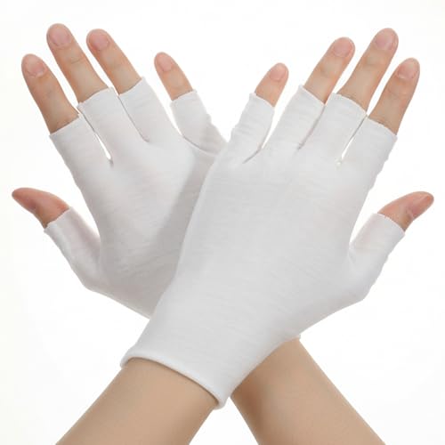 ADLABLD 4 Pairs Fingerless Cotton Moisturizing Gloves for Dry Hands Eczema