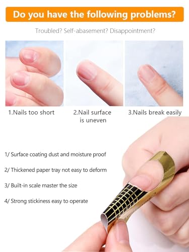 Yokilly Nail Forms for Acrylic Nails & Polygel Tips Guide - 100PCS