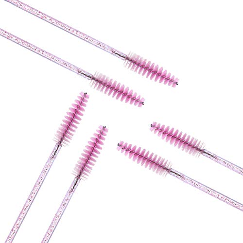 Elisel Disposable Mascara Brushes 100pcs with Container - Crystal Pink