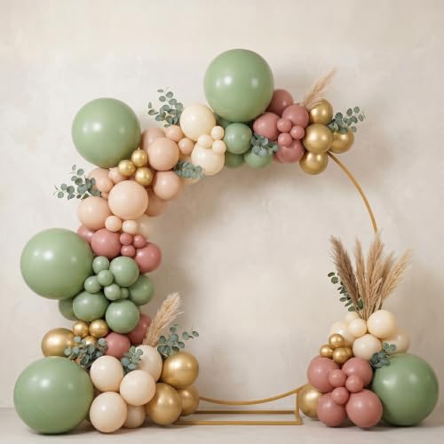 Sage Green Balloons 18 Inch - 15 Pack Large Round Latex