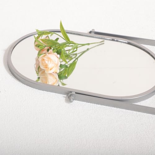 Numjeg Portable Silver Metal Makeup Mirror - 180° Rotation Vanity Mirror for Bedroom
