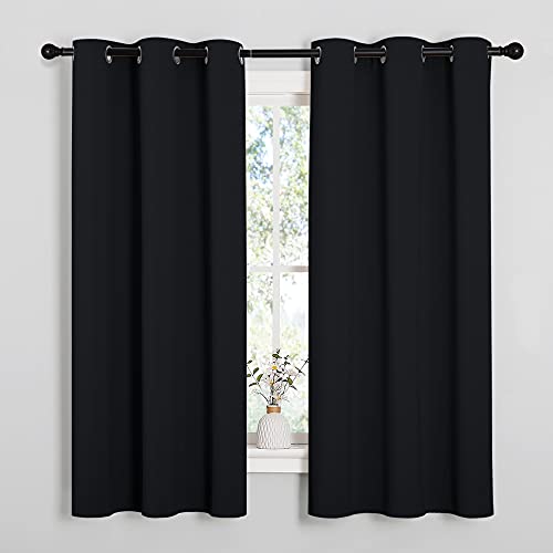 NICETOWN Blackout Curtains Pack of 2 - 42"W x 48"L, Silver Grommets, Thermal Insulated, Light Blocking