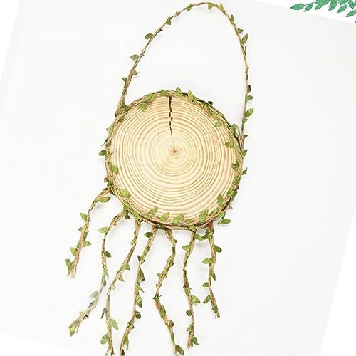 Natural Jute Twine Ribbon with Leaves - 2PCS 33ft for Crafts & Decor