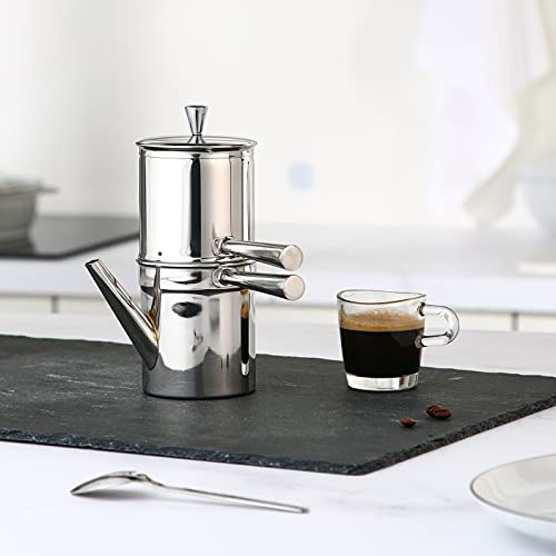 Ilsa Stainless Steel Neapolitan Drip Coffee Maker with Spout, 3 ESPRESSO Cups 10 oz.