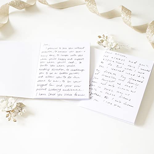His & Hers Wedding Vow Books - Gold Geometric Keepsake Set