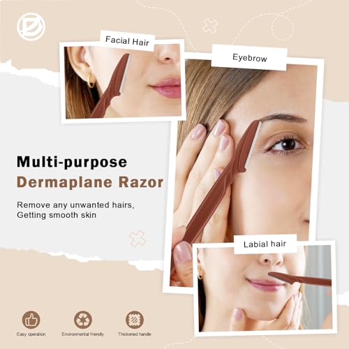 Dermaplane Razor for Women Face - 12 Pack Facial Hair Removal & Eyebrow Shaper