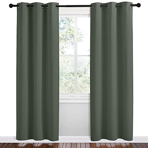 NICETOWN Dark Mallard Blackout Curtains - 2 Panels, 42" x 78"