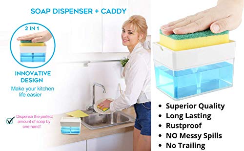 Albayrak Soap Dispenser with Sponge Holder for Kitchen Sink - 13 oz