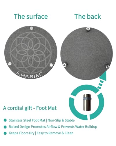 KHASIM Diatomaceous Earth Toilet Plunger Drip Tray - 7-Inch Gray Mat