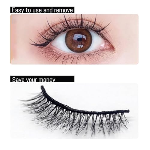 Qemixly Self-Adhesive Eyelash Strips - 40 Pcs No Glue Fake Lashes