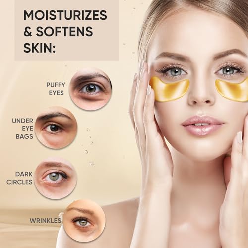 Bukamkom 24K Gold Under Eye Patches - 10 Pairs Anti-Aging Eye Masks