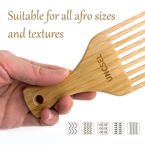 UNCSEL Afro Hair Pick Comb for Curly and Dense Hair Styling