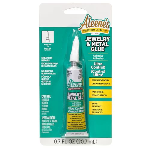 Aleene's Jewelry & Metal Glue 0.70oz - Waterproof Clear Adhesive for Metals & Stones