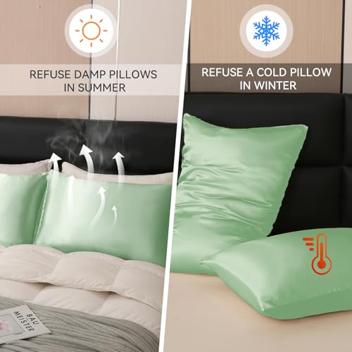 Tyfitb Satin Pillowcase Set - King Size, Cooling & Hypoallergenic - 2-Pack