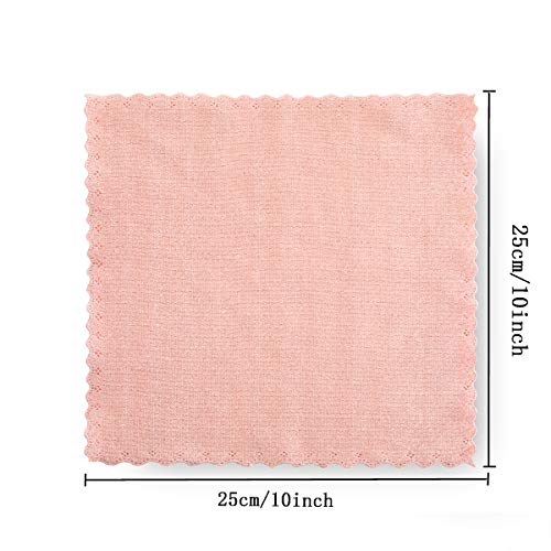 Xinrjojo Microfiber Kitchen Dish Towels Set - 5 Pack, Dual-Sided Non-Scratch Cleaning Cloths, 10x10 Inch, Assorted Colors