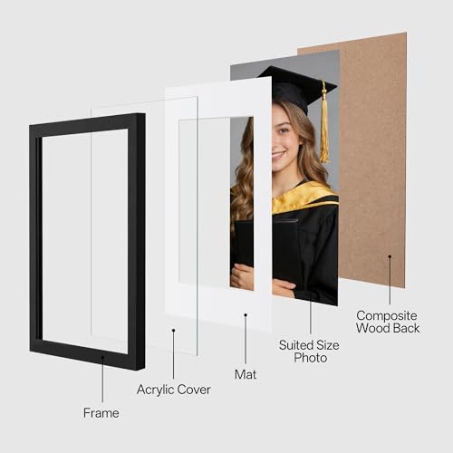 eletecpro 8x10 Signable Picture Frame, Black Signature Guest Book Photo Frame