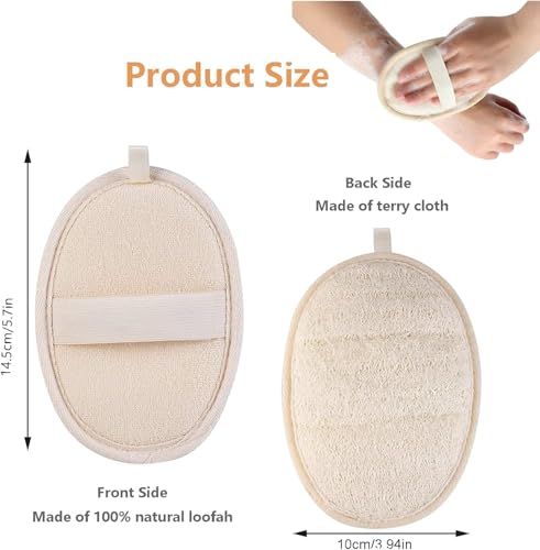 Natural Loofah Exfoliating Body Scrubber Sponge 2-Pack for Shower
