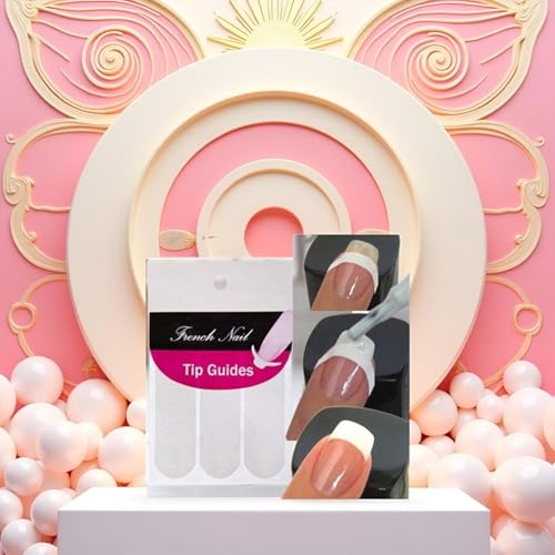ZLmoue 240 Pcs White Nail Stencils, French Tip Guides for DIY Manicures