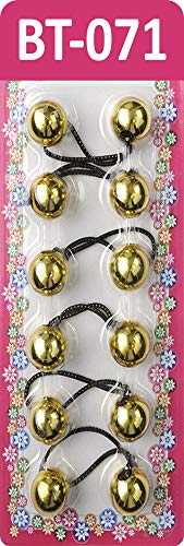 Tara Girls Twinbead Ponytail Elastics - Cute Multi Design Gold Hair Ties