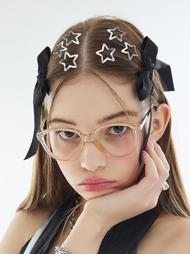 15Pcs Silver Star Hair Clips Metal Snap Barrettes Y2K Hair Accessories