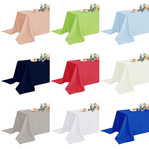 White Waterproof Rectangle Tablecloth 90x156 Inch 2 Pack - Stain & Wrinkle Resistant Polyester Dining Cover