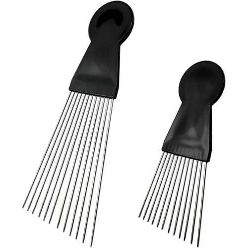 Zoolinn 2PCS Metal Afro Comb Set for Braid Styling and Detangling