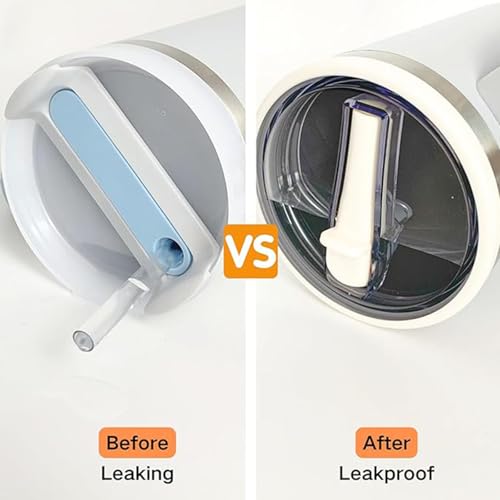 2 Pack 40 oz Tumbler Flip Straw Lid Replacement Compatible for Stanley Quencher, Leak-Proof Splash Resistant Tumbler Lids,Reusable Tumbler Cover for Stanley Cup (Rose Red)