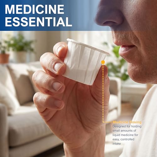 MED PRIDE Disposable Paper Medicine Cups, 0.75 oz Pill Holder - 250 Pack