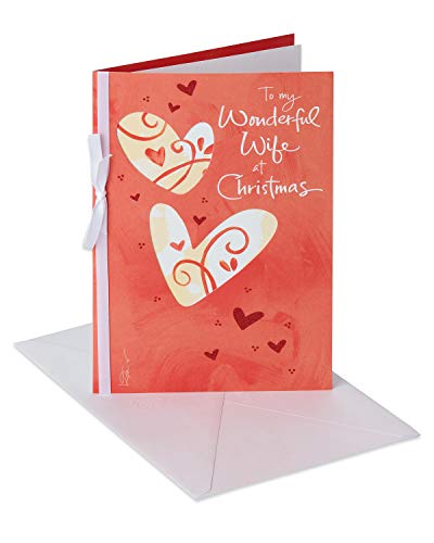 My Truest Blessing Christmas Card for Wife - Romantic Holiday Greeting with Hearts & Ribbon