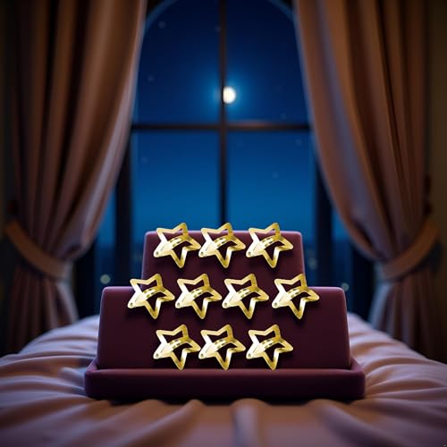 10 Pcs Gold Star Hair Clips Metal Snap Barrettes Hair Accessories