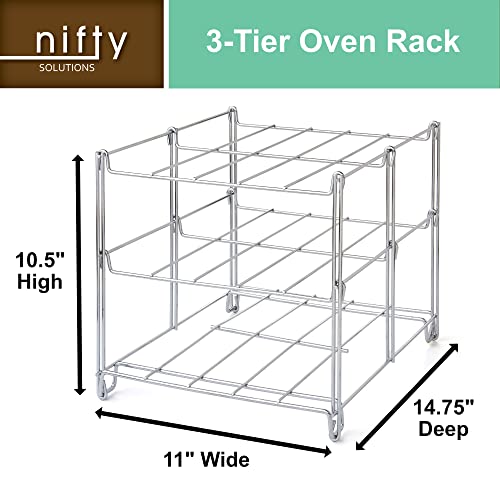 Nifty 3-Tier Oven Rack - Non-Stick, Compact & Dishwasher Safe
