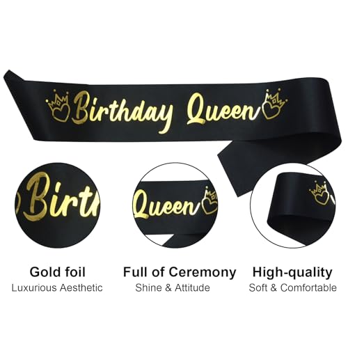 Birthday Queen Sash for Women - Satin Birthday Party Gift