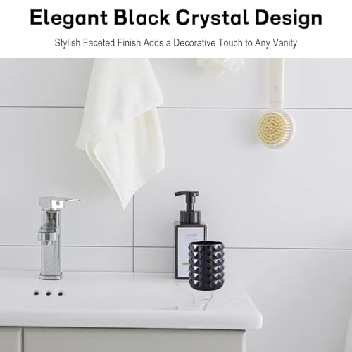 YAFIYI Acrylic Makeup Brush Holder - Black Clear Cosmetic Organizer for Vanity