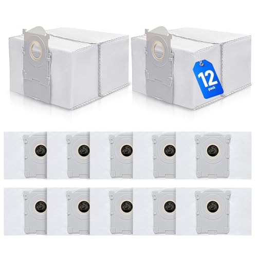 12 Pack Dust Bags for Ecovacs Deebot X8 Pro, T80, X9 Pro - High-Efficiency Replacement