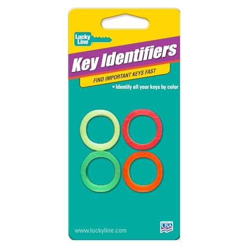 Lucky Line Medium Key Identifiers, 4-Pack Neon Colors
