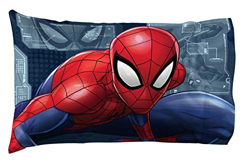 Marvel Spiderman Reversible Pillowcase for Kids - Blue Standard Size
