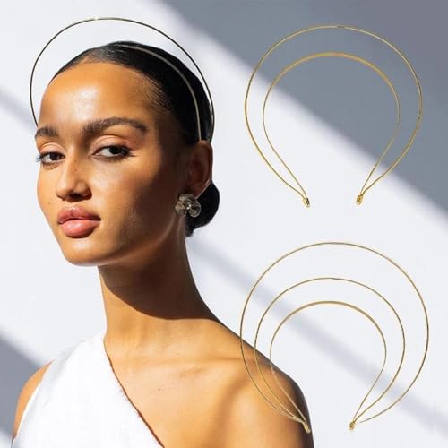 Sluswallow Silver Halo Crown Headband Goddess Metal Hair Hoops