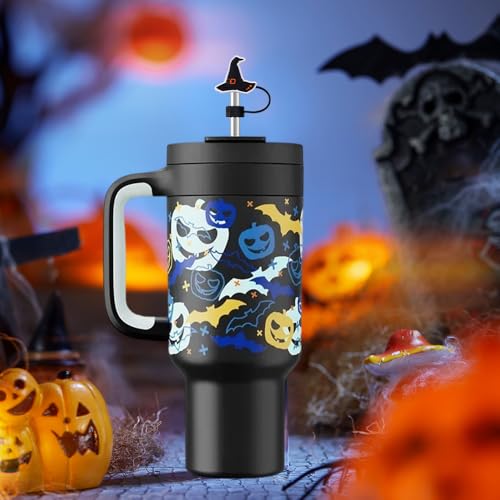 8PCS Halloween Silicone Straw Covers for Stanley Tumblers 10mm