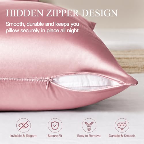 Mulberry Silk Pillowcase for Hair and Skin - King, Coral, 1 Piece - Hypoallergenic & Cooling