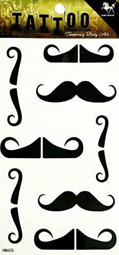 Black Mustache Temporary Tattoos 3D Waterproof Body Art Stickers